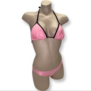 Sheer Elegance Pink Bikini Set Size Small